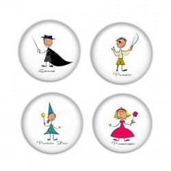4 badges MON HERO 25mm - Scrapinerie