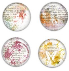 4 badges SHABBY 25mm - Scrapinerie
