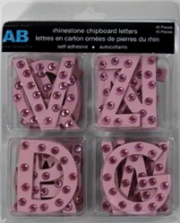 Chipboards alphabet STRASS ROSE - Amanda Blu