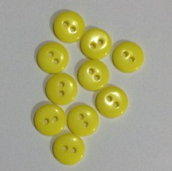 Lot 10 mini boutons JAUNE SOLEIL 1 cm - Kirecraft