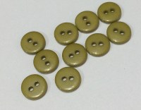 Lot 10 mini boutons VERT KAKI 1 cm - Kirecraft