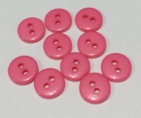Lot 10 mini boutons ROSE VIF 1 cm - Kirecraft