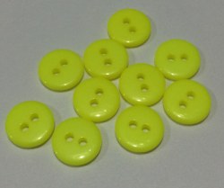 Lot 10 mini boutons JAUNE CITRON 1 cm - Kirecraft