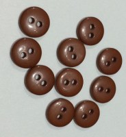 Lot 10 mini boutons MARRON 1 cm - Kirecraft
