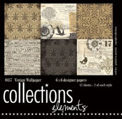 Kit papiers 15x15 cm VINTAGE - Collections elements