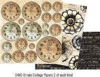 Kit 6 feuilles ORNATE COLLAGE - Collections elements