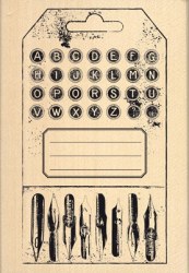 Tampon bois TAG ALPHABET VINTAGE - Florilèges