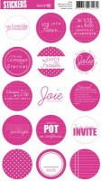 Stickers ronds LOVELY FUSCHIA - Kesi'art