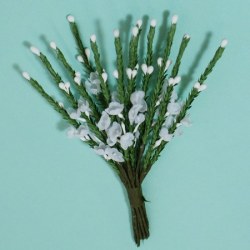 Bouquet 12 branches HEATHER SPRAY WHITE
